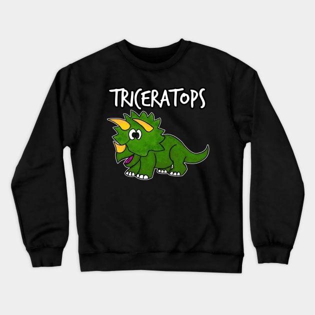 Doodle Triceratops Dinosaur Herbivorous Jurassic Kids Funny Crewneck Sweatshirt by doodlerob